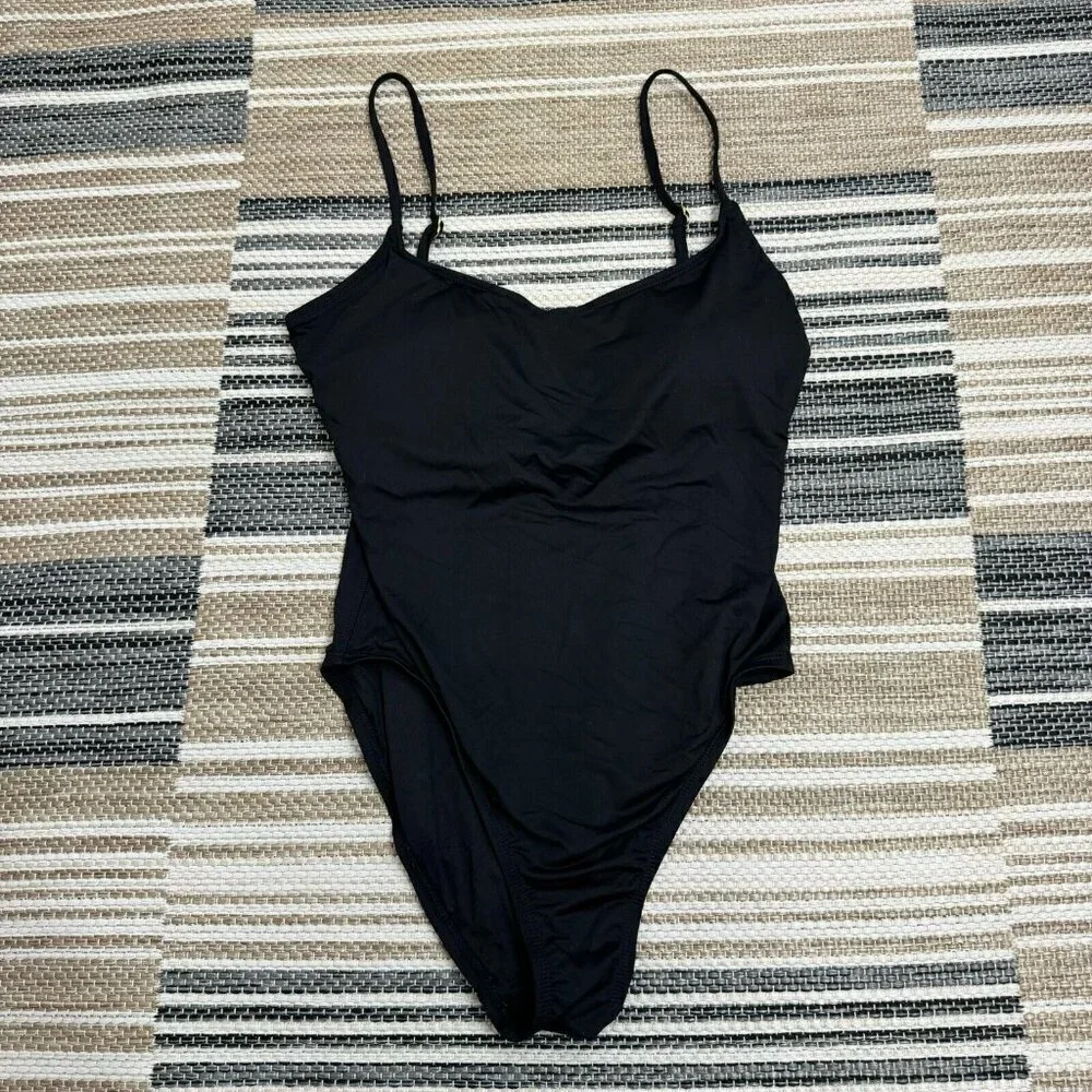 Andie The Amalfi One‎ Piece Swimsuit Spaghetti Strap Padded Stretch Black XL
